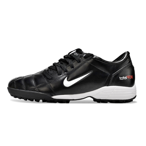 Nike Total 90 III Kids Turf TF Football Boot Black and Silver