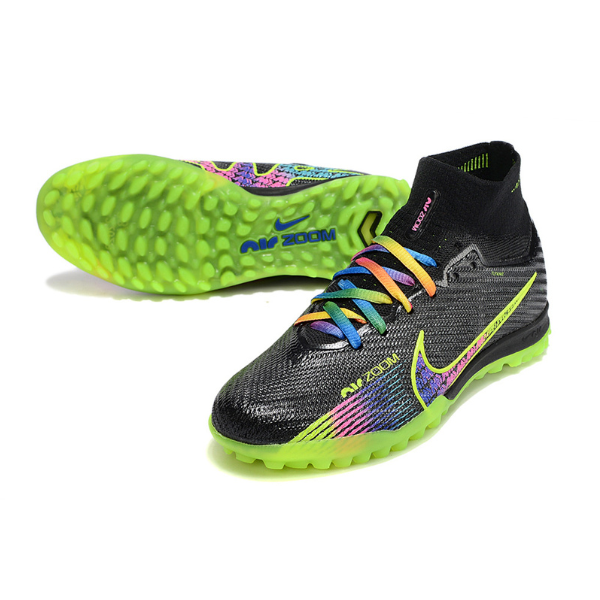 Nike Zoom Mercurial Superfly 9 Elite Black and Multi Turf TF Kids Football Boot