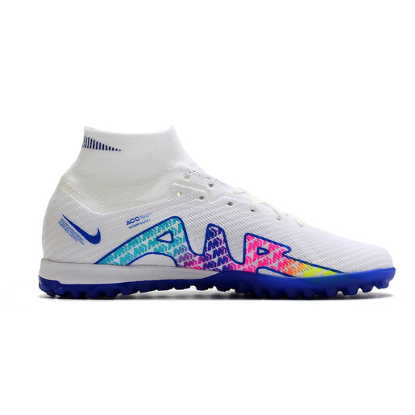 Botas de fútbol Nike Zoom Mercurial Superfly 9 Elite Rainbow Pack para niños Turf TF