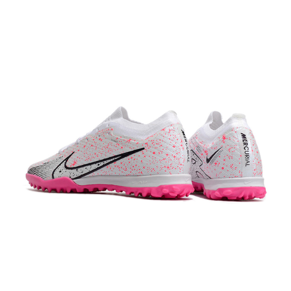 Nike Zoom Mercurial Vapor 15 Elite White and Pink Turf TF Kids Football Boot
