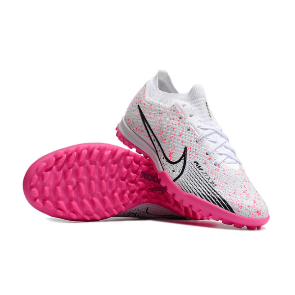 Nike Zoom Mercurial Vapor 15 Elite White and Pink Turf TF Kids Football Boot