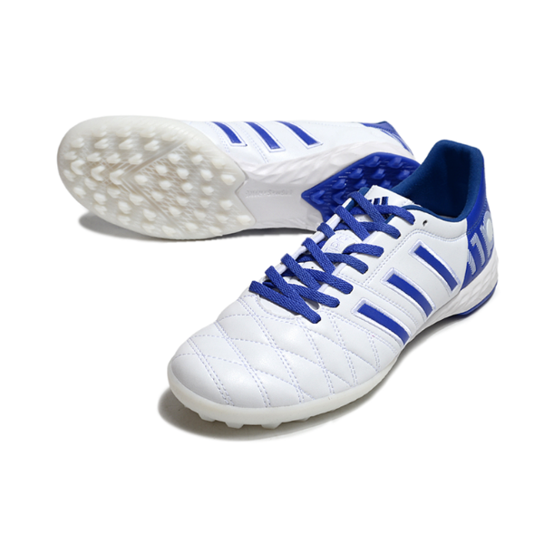 Botas de fútbol Adidas Adipure 11Pro Turf TF blancas y azules