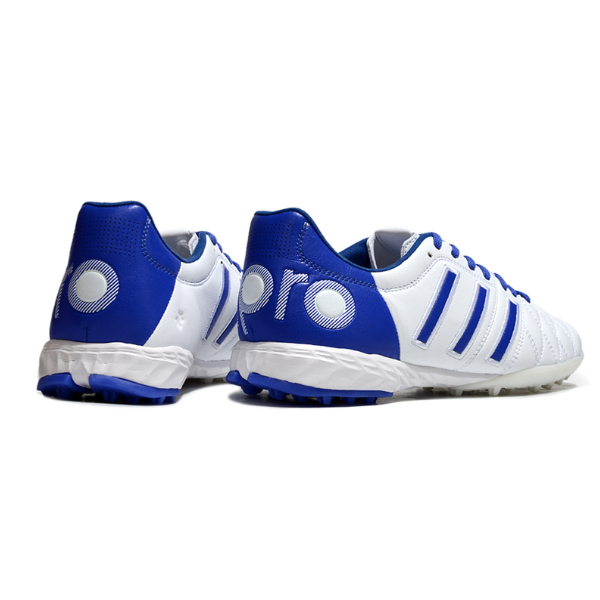 Botas de fútbol Adidas Adipure 11Pro Turf TF blancas y azules