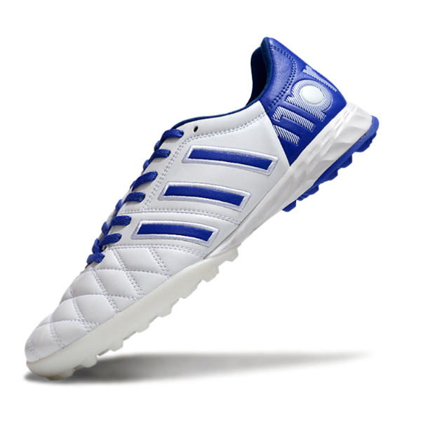 Botas de fútbol Adidas Adipure 11Pro Turf TF blancas y azules