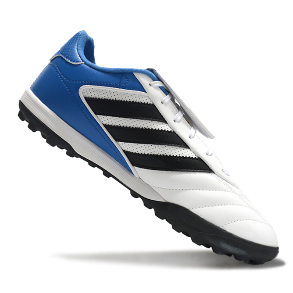 Botas de fútbol Adidas Copa Gloro II Turf TF en blanco, negro y azul