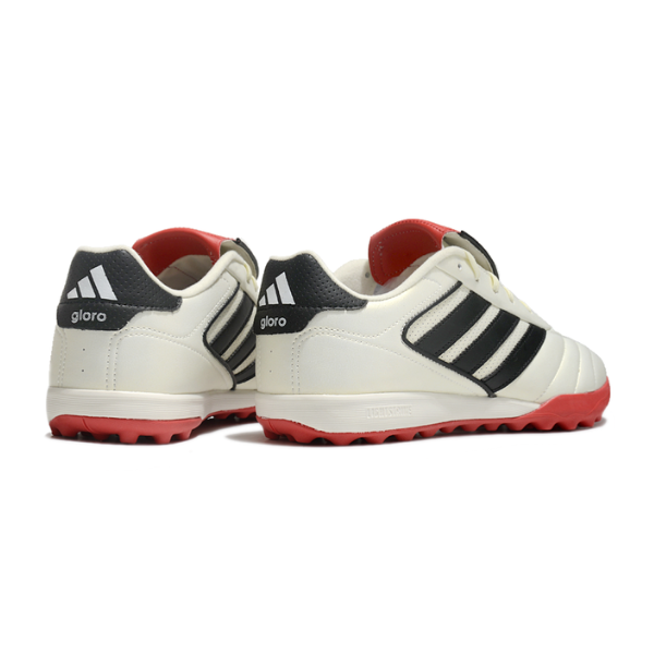 Botas de fútbol Adidas Copa Gloro II Turf TF en blanco, negro y rojo