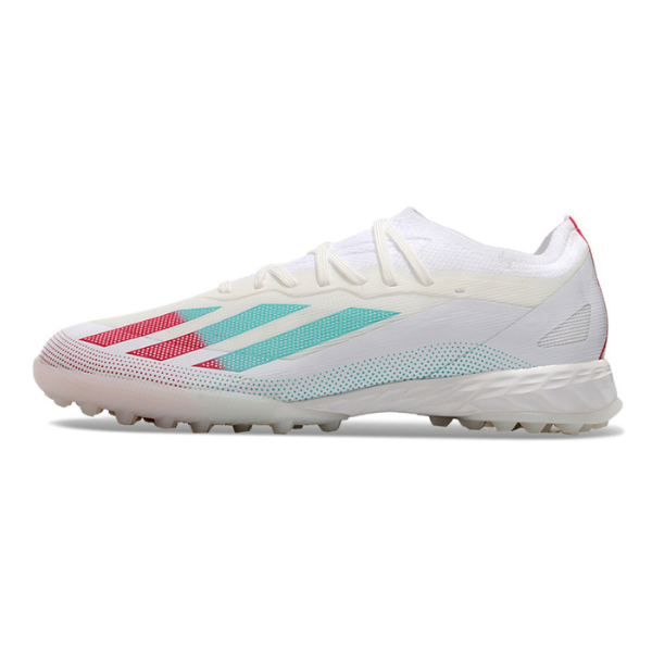 Adidas X Crazyfast.1 White Pink and Blue Turf TF Football Boot