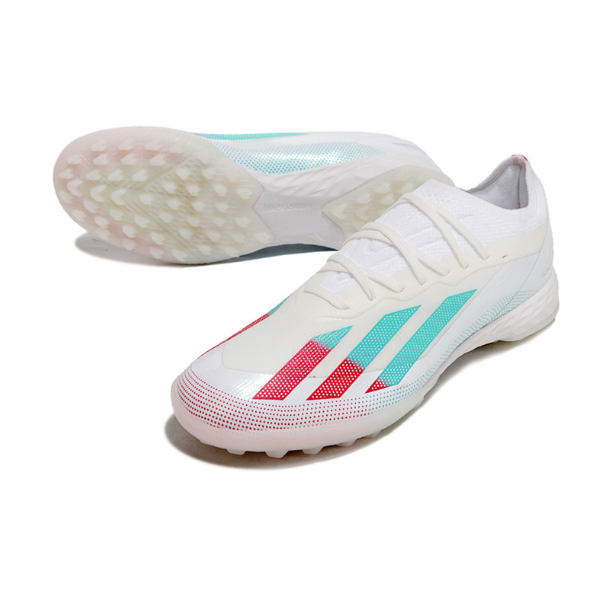 Adidas X Crazyfast.1 White Pink and Blue Turf TF Football Boot
