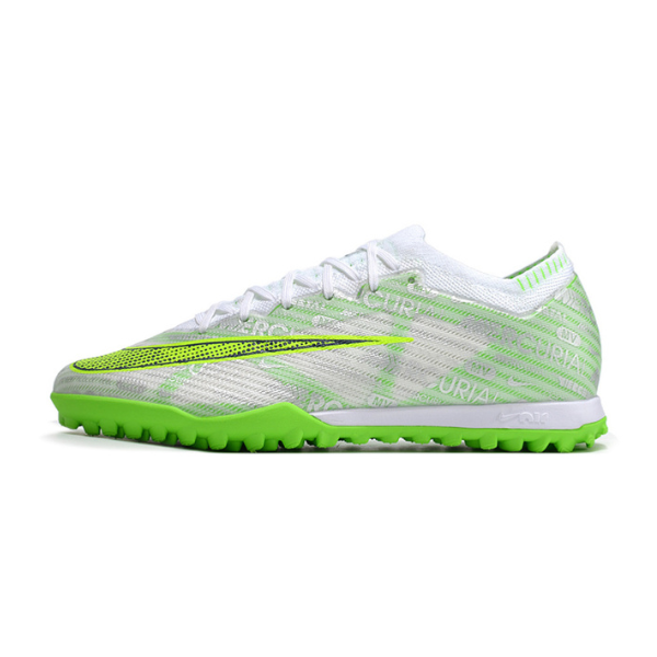 Nike Zoom Mercurial Vapor 15 Elite Silver and Green Turf TF Football Boot