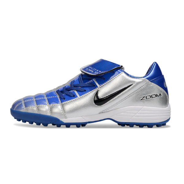 Botas de fútbol Nike Air Zoom Total 90 III Turf TF gris y azul