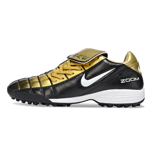 Botas de fútbol Nike Air Zoom Total 90 III Turf TF negras y doradas