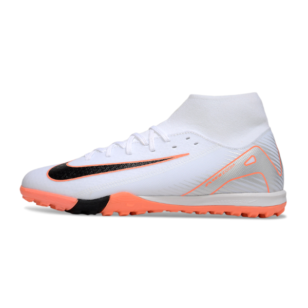 Botas de fútbol Nike Zoom Mercurial Superfly 10 Academy Turf TF blancas y naranjas