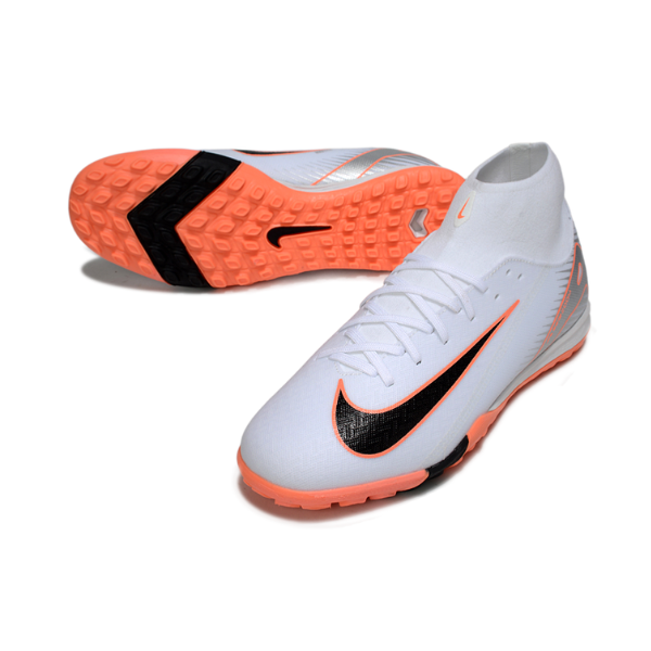 Botas de fútbol Nike Zoom Mercurial Superfly 10 Academy Turf TF blancas y naranjas