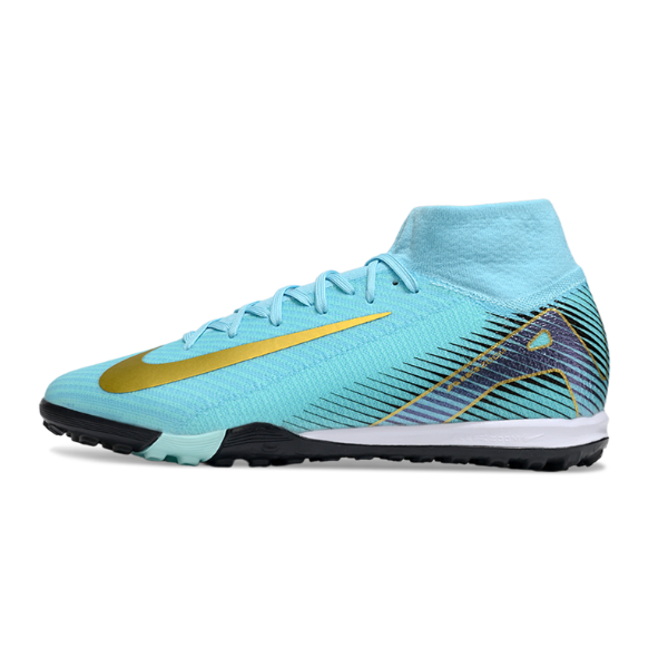 Botas de fútbol Nike Zoom Mercurial Superfly 10 Elite Turf TF azul claro
