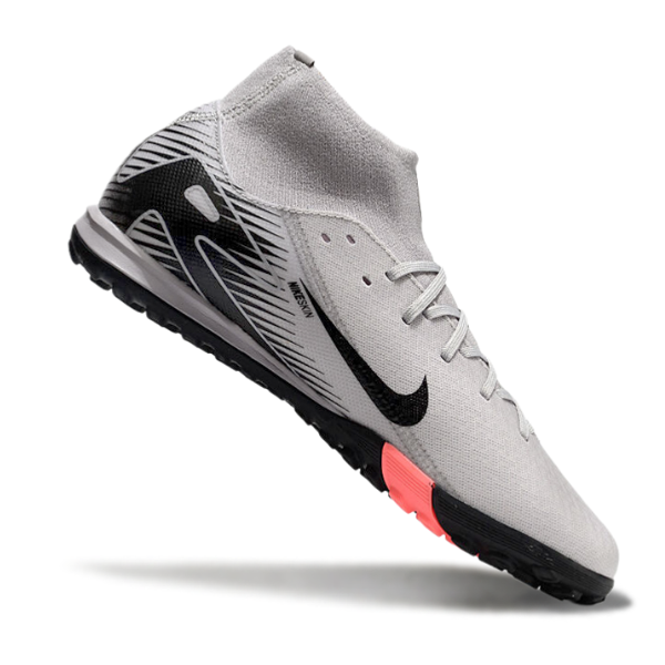 Nike Zoom Mercurial Superfly 10 Elite Gray and Black Turf TF Football Boot