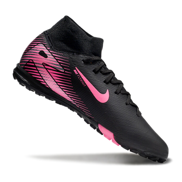 Botas de fútbol Nike Zoom Mercurial Superfly 10 Elite Turf TF negras y rosas