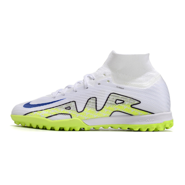 Nike Zoom Mercurial Superfly 9 Elite White and Green Turf TF Football Boot