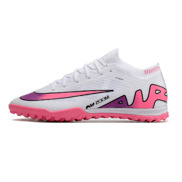 Nike Zoom Mercurial Vapor 15 Elite White Pink and Blue Turf TF Football Boot