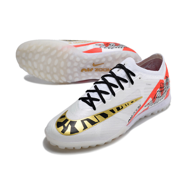 Nike Zoom Mercurial Vapor 15 Elite White Red and Black Turf TF Football Boot