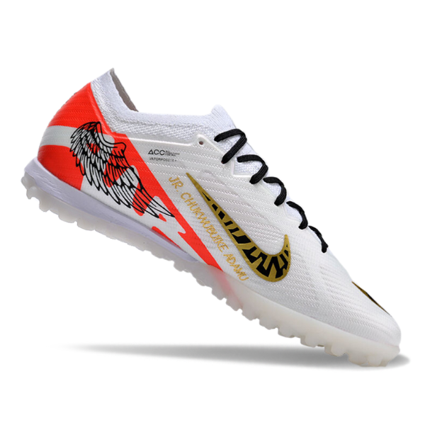 Nike Zoom Mercurial Vapor 15 Elite White Red and Black Turf TF Football Boot