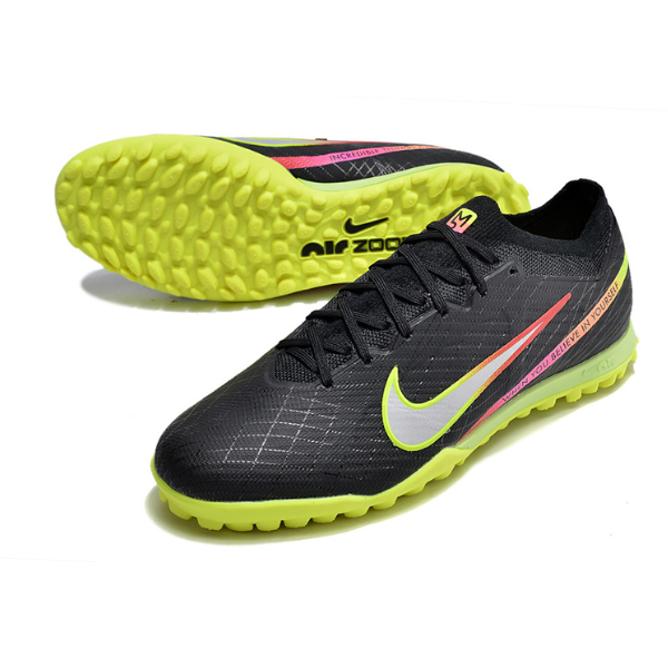 Nike Zoom Mercurial Vapor 15 Elite Black and Green Turf TF Football Boot