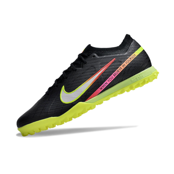 Nike Zoom Mercurial Vapor 15 Elite Black and Green Turf TF Football Boot