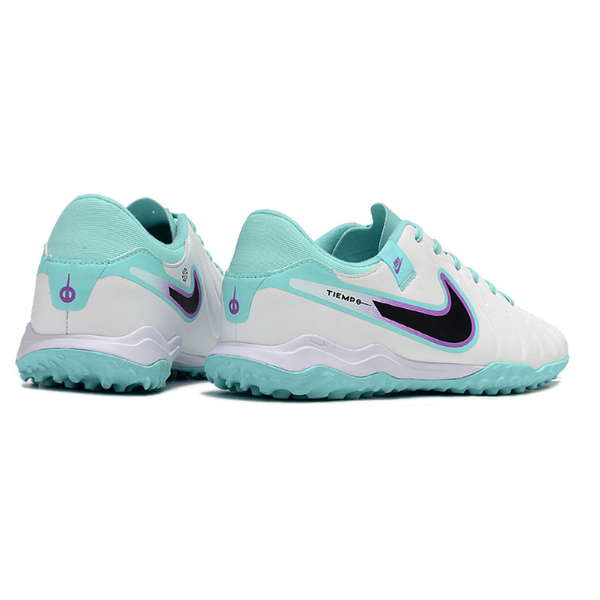 Botas de fútbol Nike Tiempo 10 Legend Academy Turf TF blancas y azules