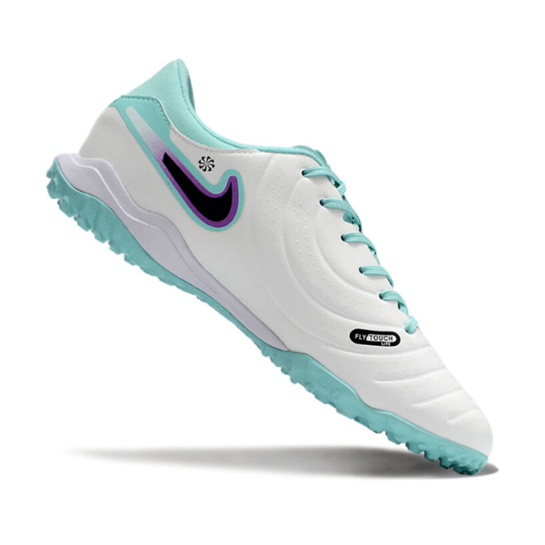 Botas de fútbol Nike Tiempo 10 Legend Academy Turf TF blancas y azules