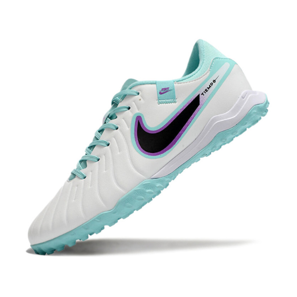 Botas de fútbol Nike Tiempo 10 Legend Academy Turf TF blancas y azules