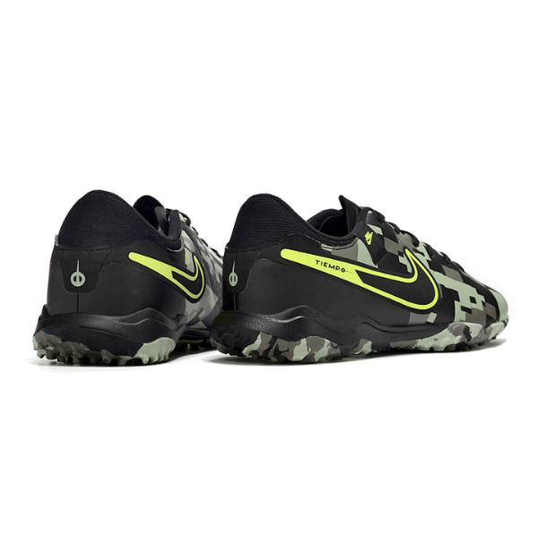 Nike Tiempo 10 Legend Academy Black and Green Camouflage Turf TF Football Boot