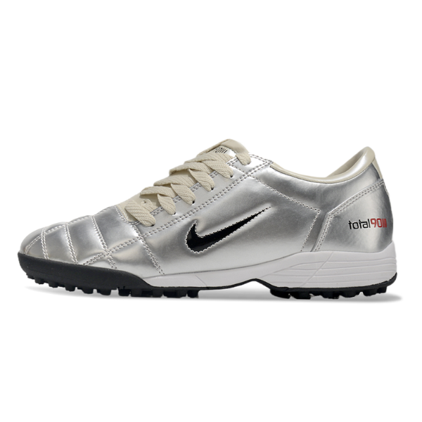 Nike Total 90 III Silver and Beige Turf TF Football Boot