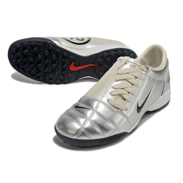 Nike Total 90 III Silver and Beige Turf TF Football Boot