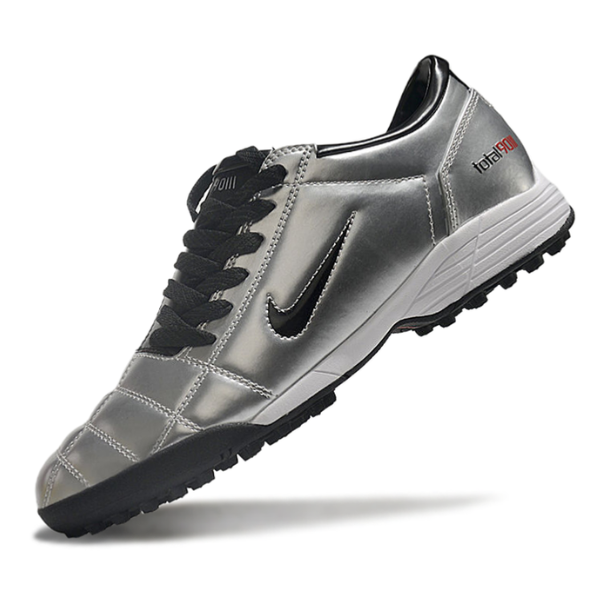 Nike Total 90 III Silver and Black Turf TF Football Boot