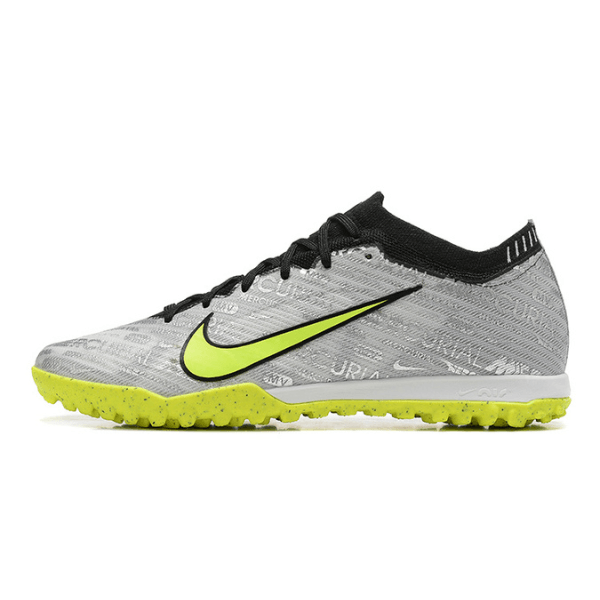 Nike Zoom Mercurial Vapor 15 Elite Gray and Green Turf TF Football Boot
