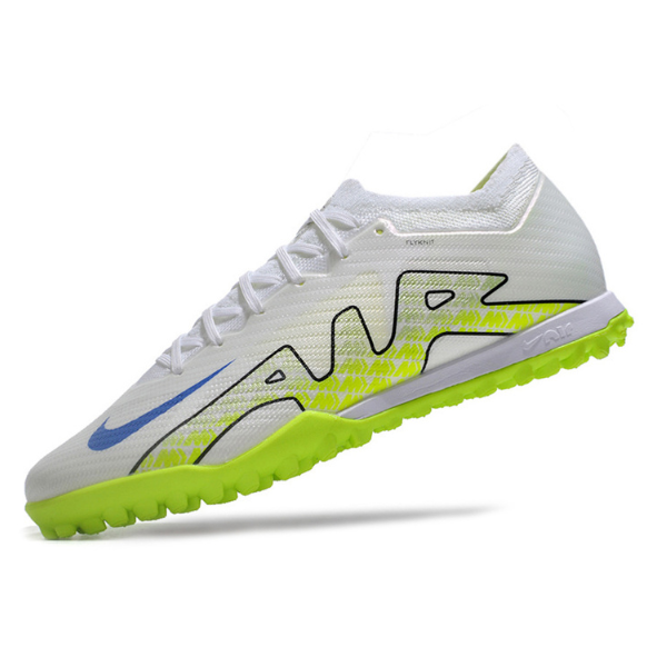 Nike Zoom Mercurial Vapor 15 Elite White and Green Turf TF Football Boot