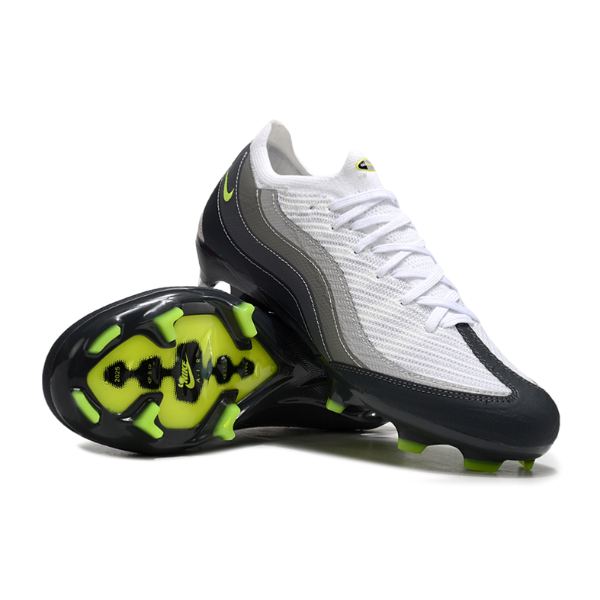 Nike Air Zoom Mercurial Vapor 16 Elite Air Max 95 White and Gray Firm Ground FG Kids Football Boot