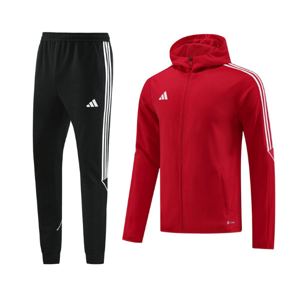 Conjunto de abrigo y pantalón Adidas Cold Red y Black