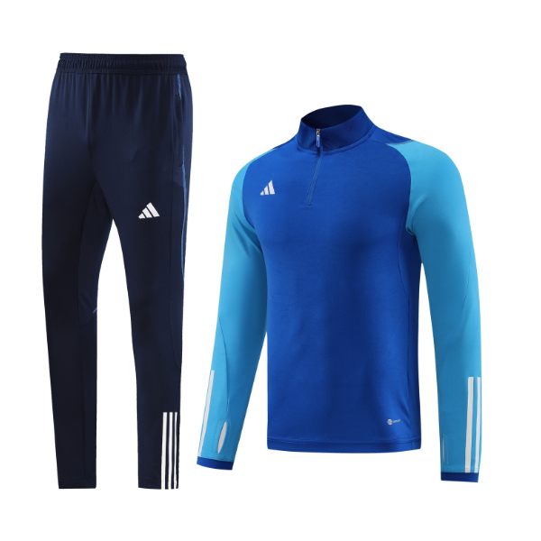 Conjunto Adidas Blue Cold con camiseta y pantalones con cremallera de un cuarto