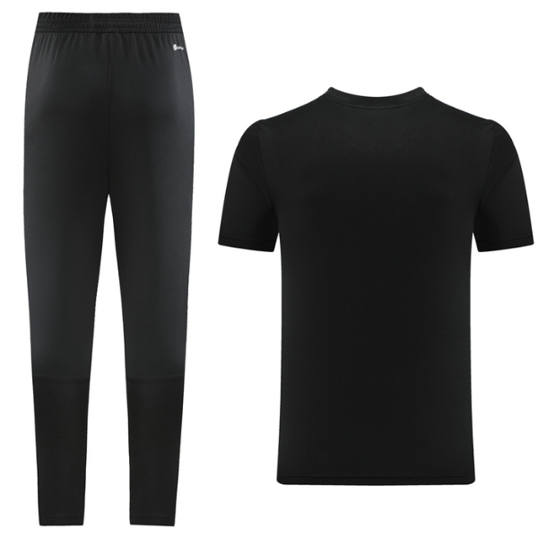 Conjunto de entrenamiento Adidas Training negro y gris, camiseta y pantalón