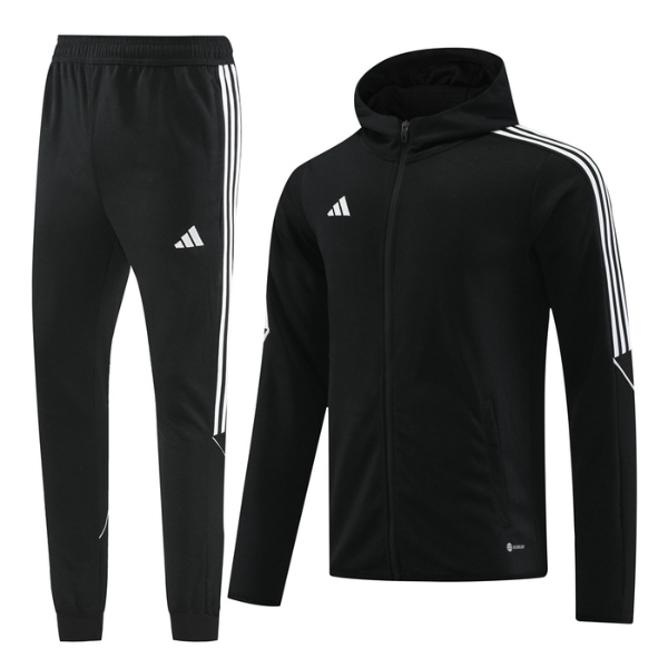 Conjunto Adidas Cold Set con abrigo y pantalones en blanco y negro
