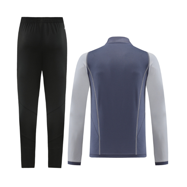 Conjunto de camiseta y pantalones con cremallera de un cuarto de Adidas Gray Cold