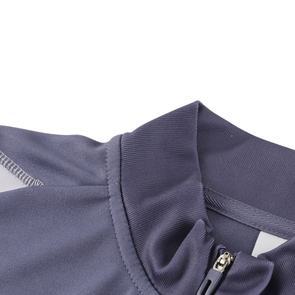 Conjunto de camiseta y pantalones con cremallera de un cuarto de Adidas Gray Cold