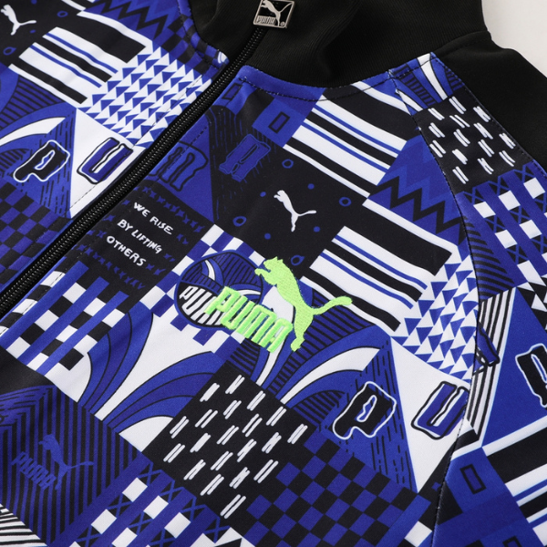 Puma Cold Set Blue White and Black Cold Set Quarter-Zip Top and Pants