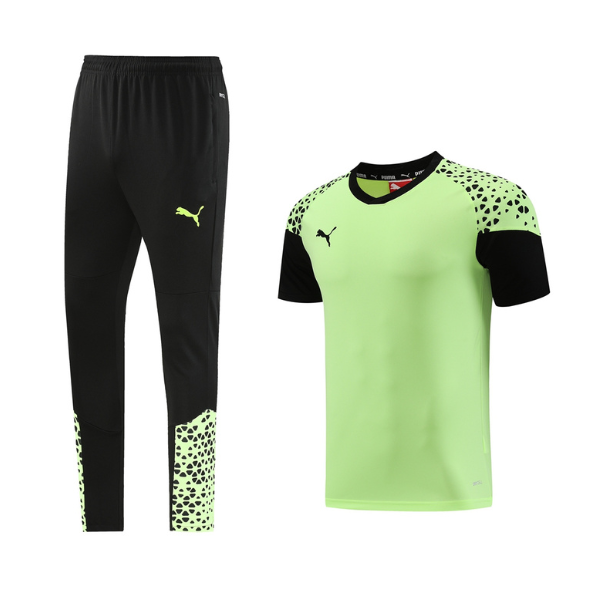 Puma Training Light Green and Black Training Set T-Shirt and Pants