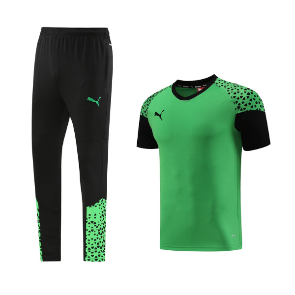 Puma Green and Black Training Set T-Shirt and Pants