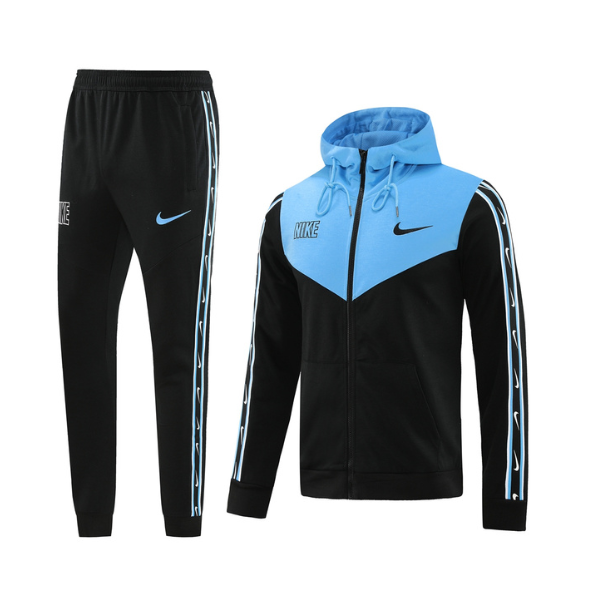 Chaqueta y pantalones Nike Cold Set negros y azul claro