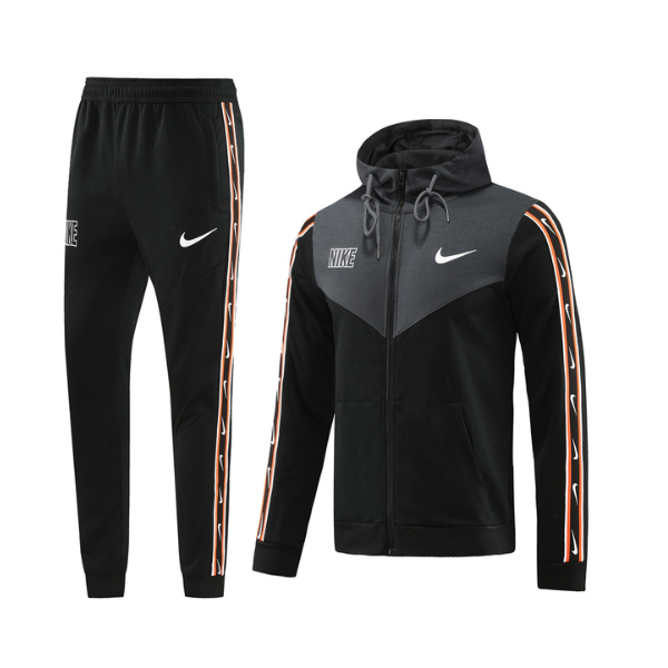 Nike Black Gray and Orange Cold Set Jacket and Pants