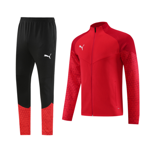 Puma Red and Black Cold Set Jacket and Pants