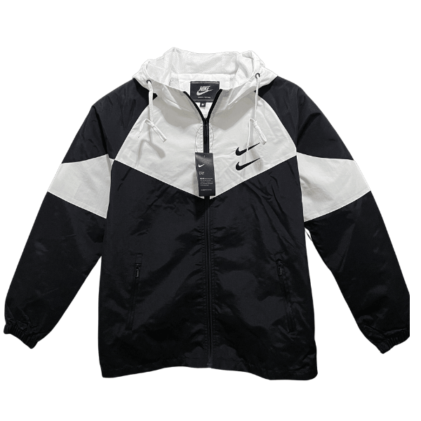 Chaqueta cortavientos Nike en blanco y negro