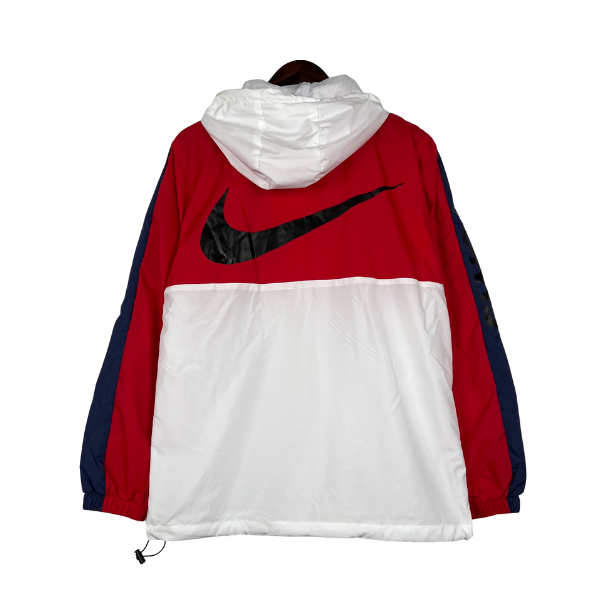 Nike Red and White Windbreaker Jacket